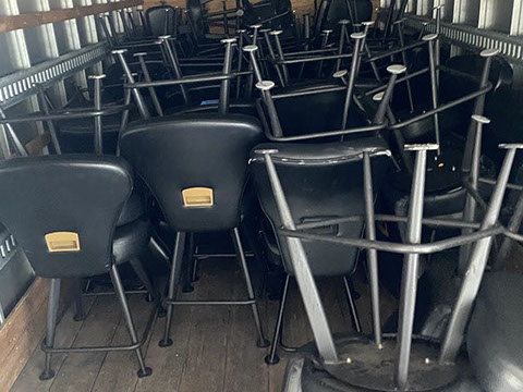 Used Casino Chairs.  Blackjack Stool Refurbished, new upholstery and powdercoating